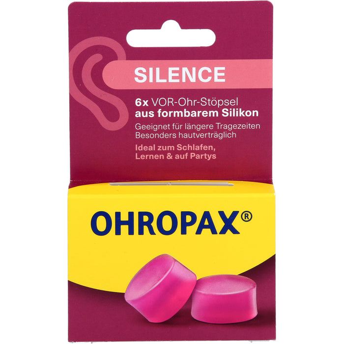 OHROPAX Silence Silikon Vor-Ohr Stöpsel, 6 St. Ohrstöpsel