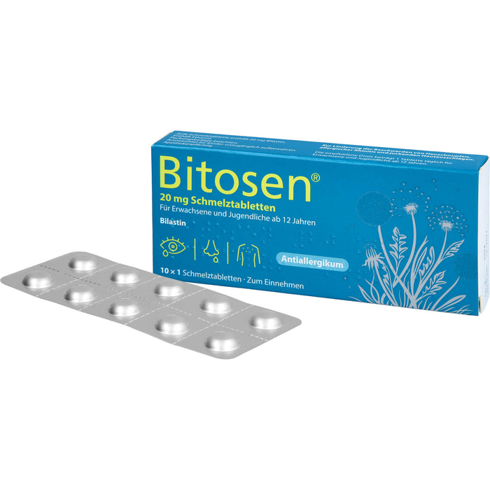 Bitosen 20 mg Schmelztabletten bei Allergien, 10 pc Tablettes
