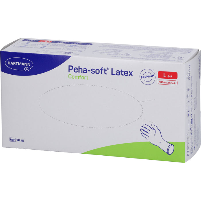 Peha-soft Latex Comfort L Untersuchungshandschuhe unsteril, 100 St. Handschuhe