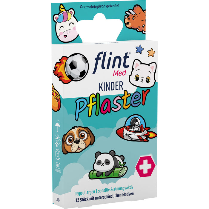 Flint Med Kinderpflaster hypoallergen, sensitiv und atmungsaktiv, 12 St. Pflaster