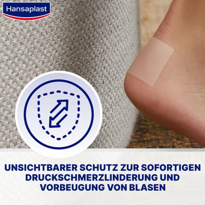 HANSAPLAST Druckstopp Pflaster schützt als durchsichtiges Polster vor Reibung und beugt Blasen und Druckstellen vor, 2 pcs. Patch