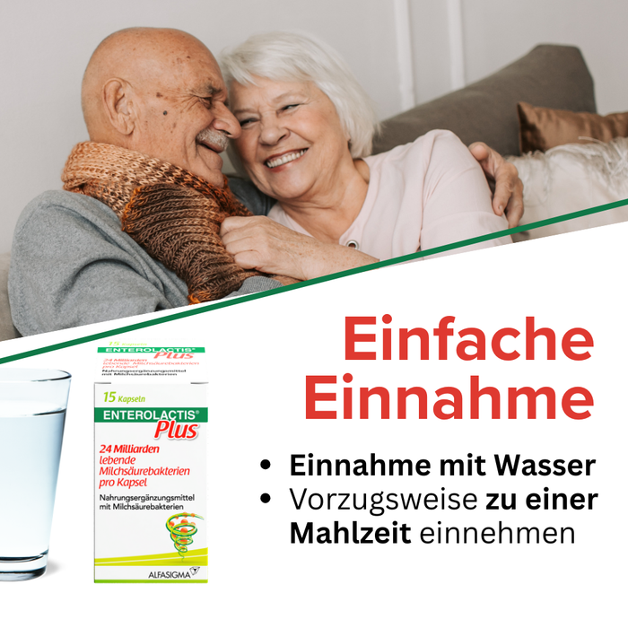 Enterolactis Duo - natürliche Versorgung der Darmflora und des Darmmikrobioms mit L. Casei DG & Inulin - laktosefrei & glutenfrei, 15 pcs. Capsules