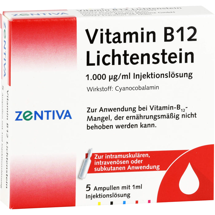 Vitamin B 12 Lichtenstein 1.000 µg/ml Injektionslösung, 5 pcs. Ampoules
