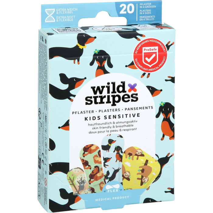 Wild Stripes Kids Sensitiv Animal Fun, 20 pc Pansement