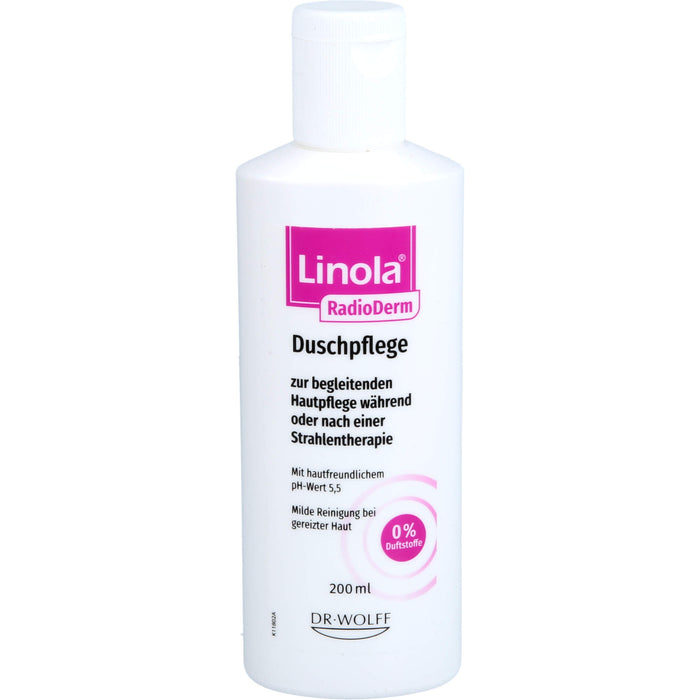 Linola RadioDerm Duschpflege zur sanften Reinigung unter einer Strahlentherapie, 200 ml Duschgel