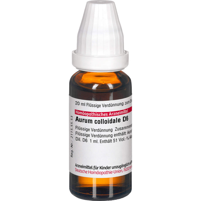 Aurum colloidale D6 DHU Dilution, 20 ml Solution