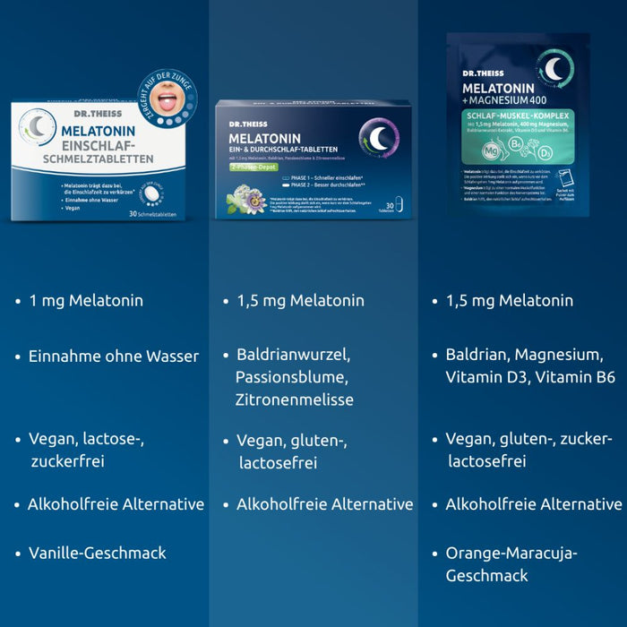 Dr. Theiss Melatonin + Magnesium Schlaf-Komplex Pulver, 30 St. Beutel