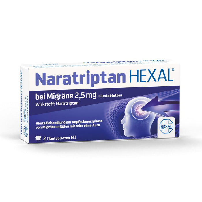 Naratriptan HEXAL bei Migräne Filmtabletten, 2 pcs. Tablets