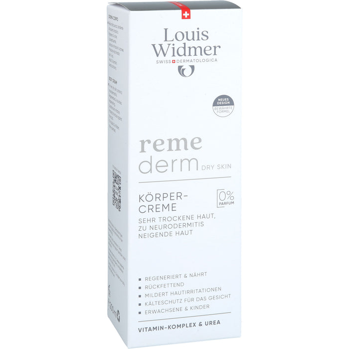 Louis Widmer Remederm Körpercreme unparfümiert für sehr trockene Haut, 200 ml Cream