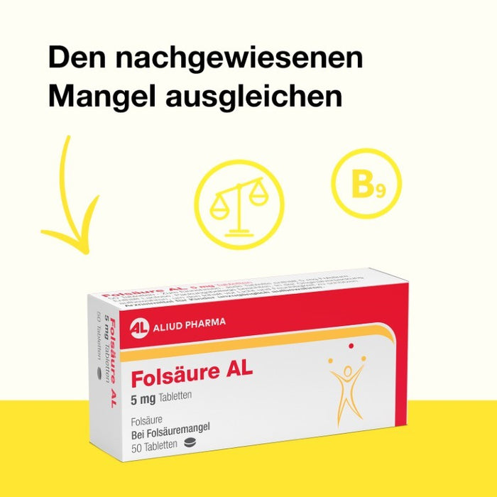 Folsäure AL 5 mg Tabletten, 50 pcs. Tablets
