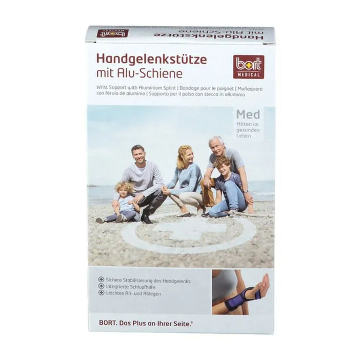 BORT Handgelenkstütze mit Alu-Schiene links Gr. M blau, 1 pcs. Bandage