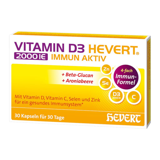 Vitamin D3 Hevert 2000 IE Immun Aktiv, 30 St. Kapseln