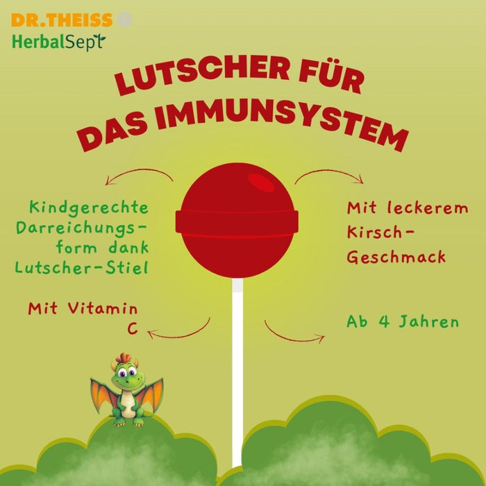 DR.THEISS HerbalSept Immun Lutscher Kids, 6 St., 6 pc Lollipop
