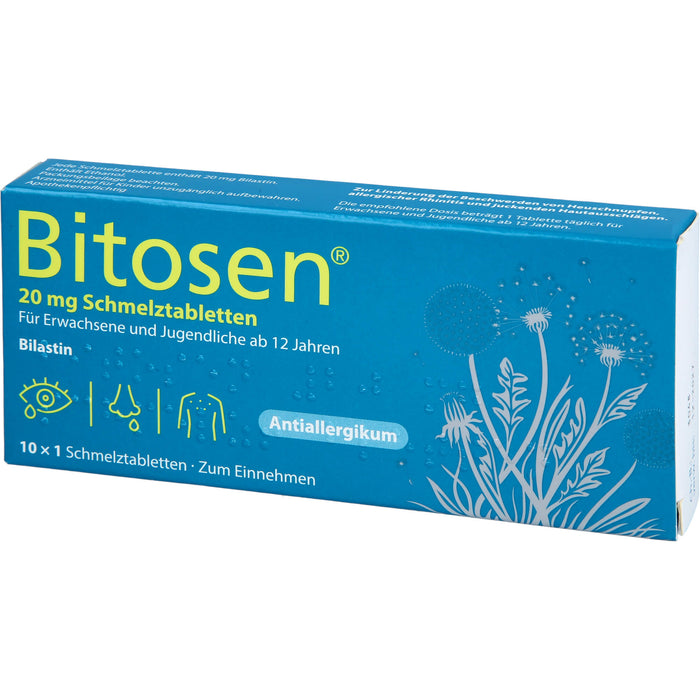 Bitosen 20 mg Schmelztabletten bei Allergien, 10 pc Tablettes