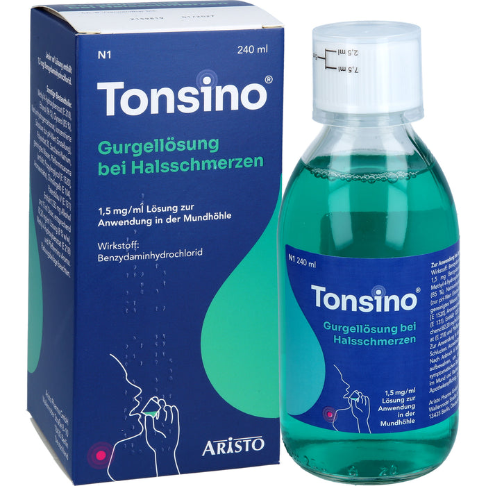 Tonsino Gurgellösung bei Halsschmerzen, 240 ml Solution