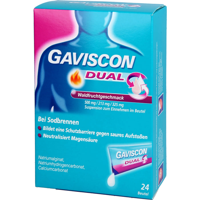 GAVISCON Dual Suspension bei Sodbrennen Waldfruchtgeschmack, 24 St. Beutel