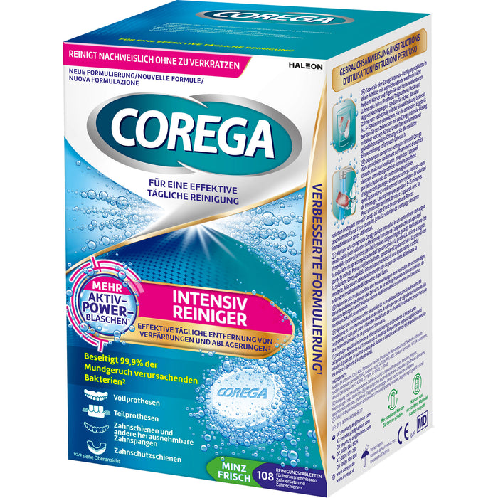 COREGA Tabs Intensiv Reiniger Gebissreinigungstabletten, 108 pc Tablettes