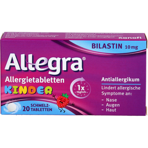 Allegra Allergietabletten für Kinder zergehen auf der Zunge mit leckerem Erdbeergeschmack, 20 St. Tabletten