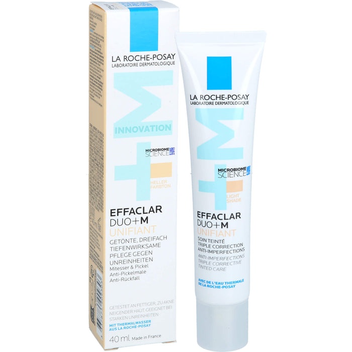 La Roche-Posay Effaclar Duo+M Unifiant getönte, dreifach tiefenwirksame Pflege gegen Unreinheiten heller Farbton, 40 ml Cream