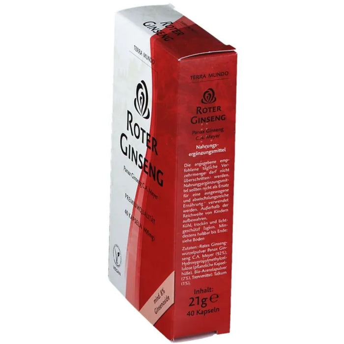 TERRA MUNDO Roter Ginseng 400 mg Kapseln, 40 pc Capsules