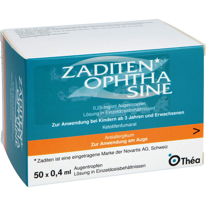 Zaditen ophtha sine 0,25 mg/ml kohlpharma Augentropfen in Einzeldosisbehältnissen, 50 pcs. Single-dose pipettes