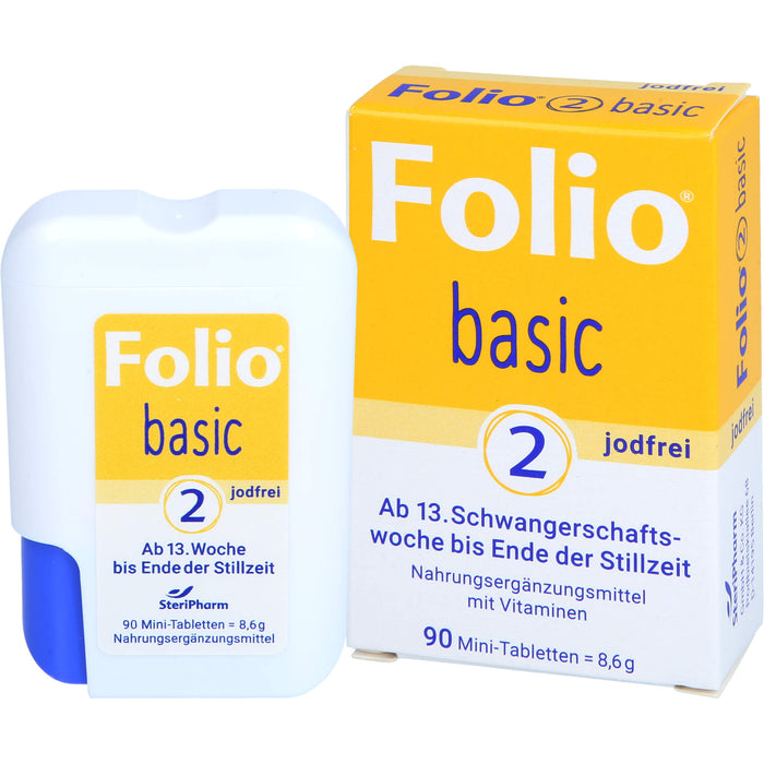 Folio Basic 2 jodfreie Mini-Tabletten ab der 13. Woche bis Ende der Stillzeit, 90 St. Tabletten