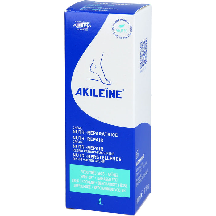 AKILEINE Nutri-Repair Regenerations-Fußcreme für sehr trockene Haut, 100 ml Creme