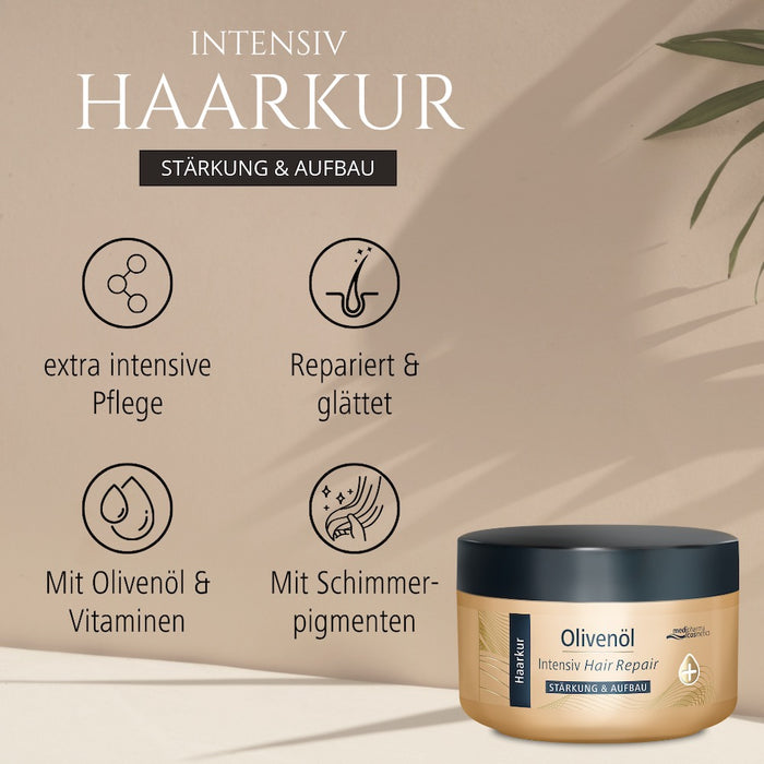 Medipharma Cosmetics Olivenöl Intensiv Hair Repair Haarkur, 250 ml Shampoing