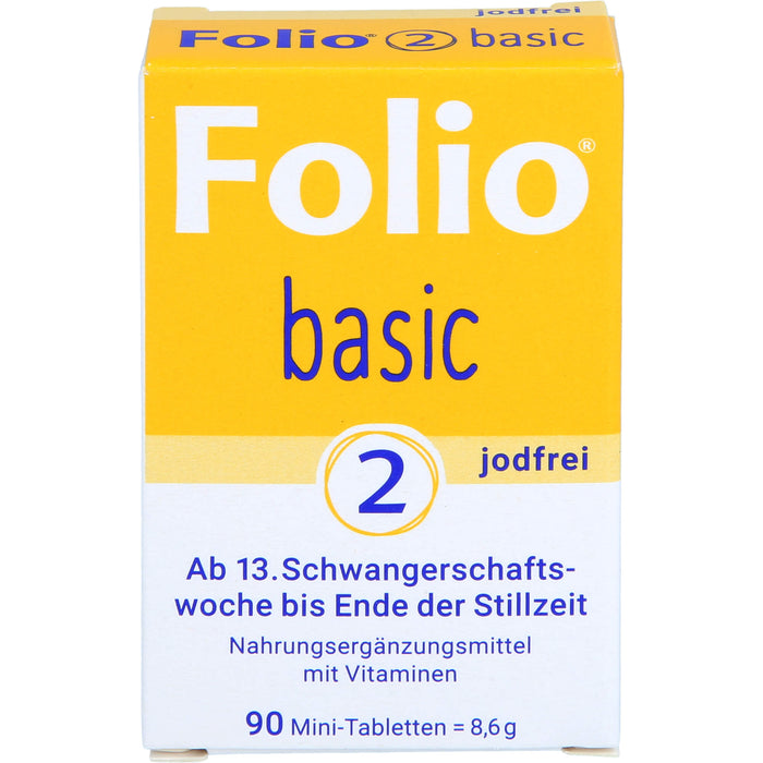 Folio Basic 2 jodfreie Mini-Tabletten ab der 13. Woche bis Ende der Stillzeit, 90 St. Tabletten