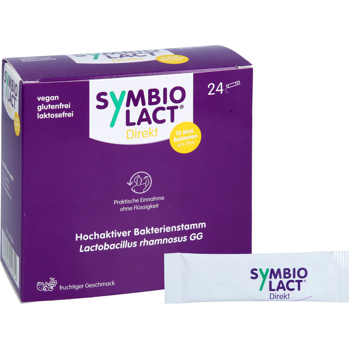 SymbioLact Direkt Sticks mit 10 Mrd. Lactobacillus rhamnosus GG mit fruchtigem Geschmack, 24 St. Sticks