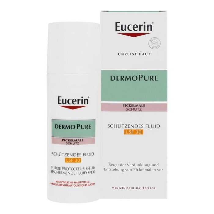Eucerin Dermopure schützendes Fluid LSF 30 beugt der Verdunkelung von Pickelmalen und Unreinheiten vor, 50 ml Crème