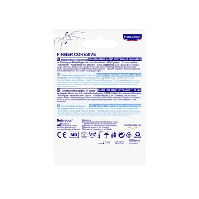 Hansaplast Selbsthaft. Fingerverband blau 5mx2,5cm, 1 pc Pansement