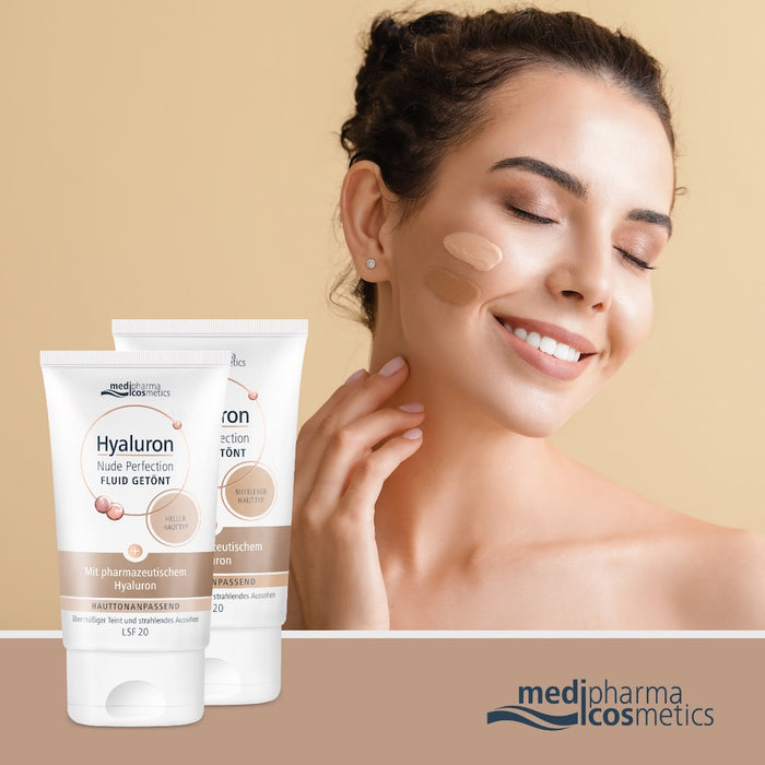 Medipharma Cosmetics Hyaluron Nude Perfection Fluid getönt heller Hauttyp LSF20, 50 ml Crème