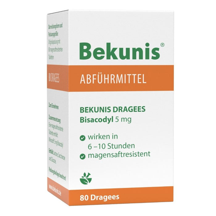 Bekunis Dragees Bisacodyl 5 mg Abführmittel, 80 pc Tablettes
