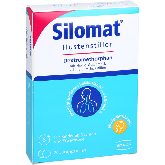 Silomat Hustenstiller Lutschpastillen mit Dextromethorphan gegen Reizhusten mit Honiggeschmack, 20 St. Pastillen