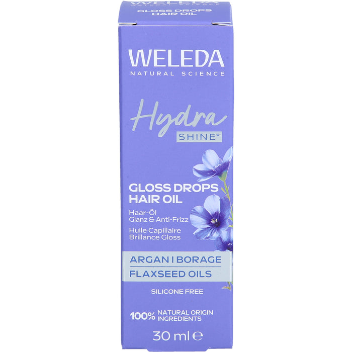 WELEDA Hydra Shine Gloss Drops Haar-Öl für Glanz und Geschmeidigkeit, 30 ml Öl