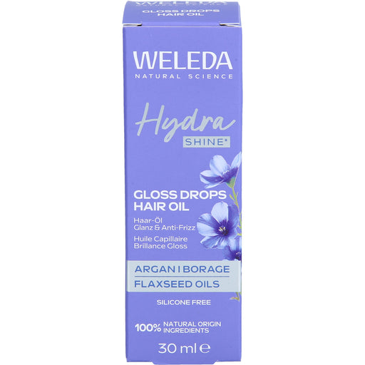 WELEDA Hydra Shine Gloss Drops Haar-Öl für Glanz und Geschmeidigkeit, 30 ml Öl