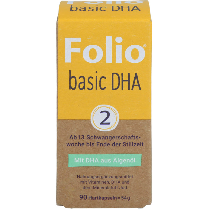 Folio 2 Basic DHA für Schwangerschaft & Stillzeit mit bioaktiver Folsäure, 90 St. Kapseln