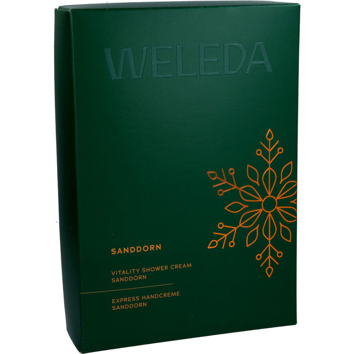 WELEDA Geschenkset Sanddorn mit Vitality Shower Cream Sanddorn und Express Handcreme Sanddorn, 250 ml Cream