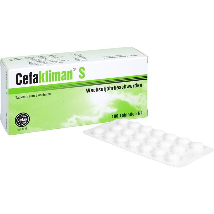 Cefakliman S Tabletten bei Wechseljahresbeschwerden, 100 pc Tablettes