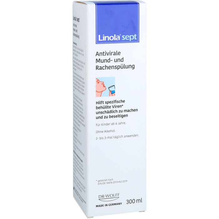 Linola sept antivirale Mund- und Rachenspülung für Kinder ab 6 Jahren, 300 ml Solution