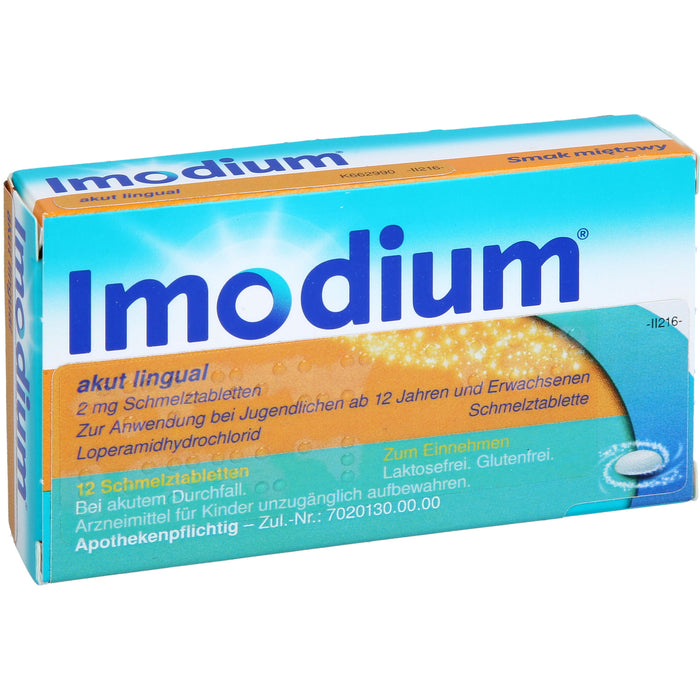 Imodium akut lingual 2 mg Schmelztabletten Reimport Kohlpharma, 12 St. Tabletten