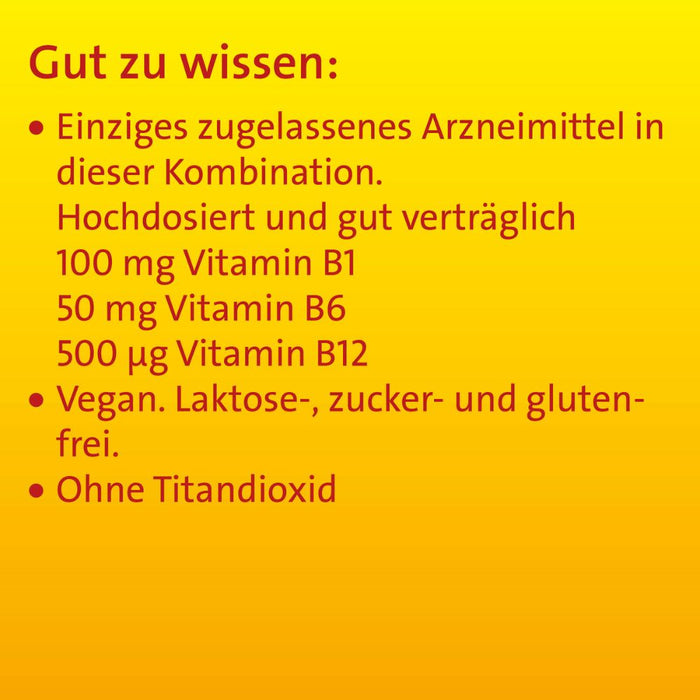 Vitamin B Komplex forte Hevert zur Therapie nachgewiesener Mangelzustände der Vitamine B1, B6 und B12, 200 pcs. Tablets