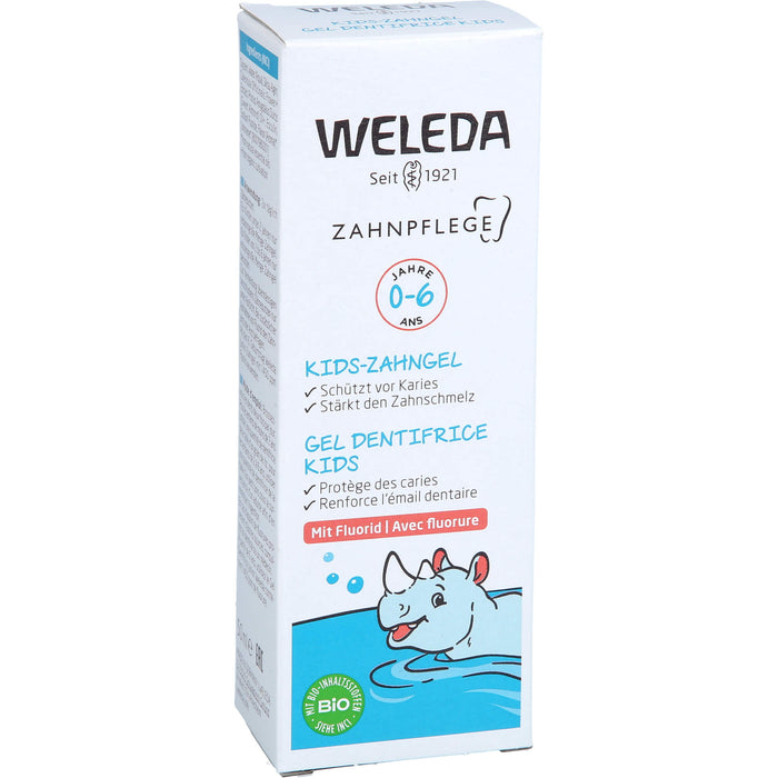 WELEDA Kids-Zahngel mit Fluorid für Kinder 0-6 Jahre schützt vor Karies und stärkt den Zahnschmelz, 50 ml Gel