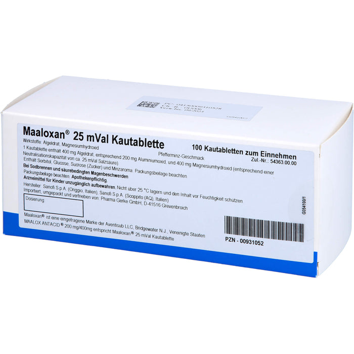 Maaloxan 25 mVal Gerke Kautablette, 100 pcs. Tablets