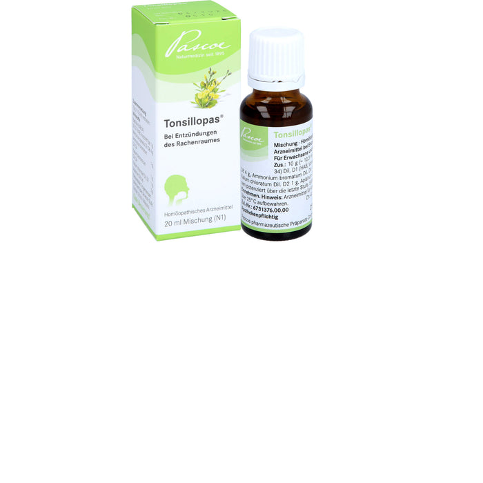 Tonsillopas Mischung bei Entzündungen des Rachenraumes, 20 ml Solution