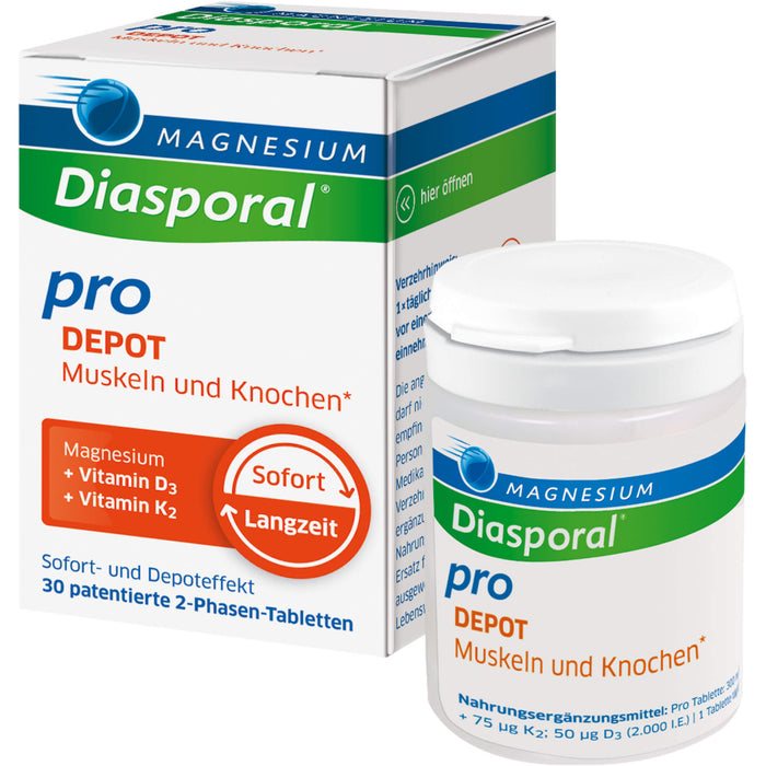 Magnesium-Diasporal Pro Depot Tabletten für Muskeln und Knochen, 30 pc Tablettes