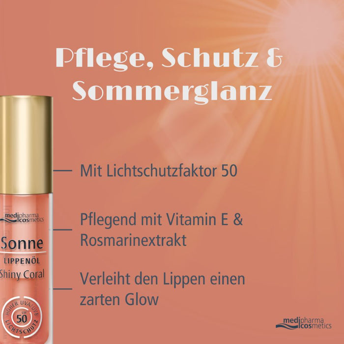 medipharma cosmetics Sonne Lippenöl Shiny Coral, 4 ml Öl