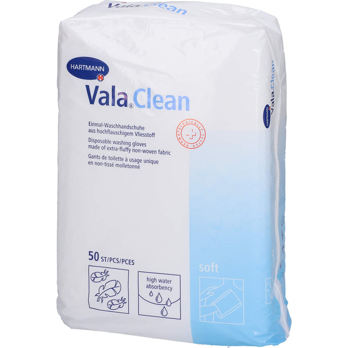 Vala Clean soft Einmal-Waschhandschuhe aus hochflauschigem, reißfestem Vliesstoff, 50 St. Handschuhe