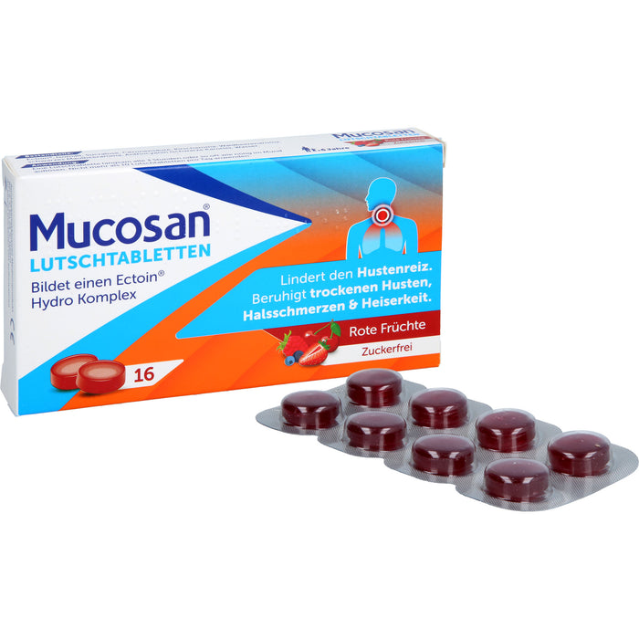 Mucosan Lutschtabletten lindern Hustenreiz mit Rote-Früchte-Geschmack, 16 St. Tabletten
